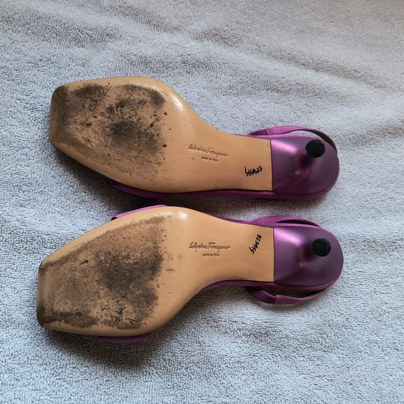 Salvatore Ferragamo pink Satin & Swarovski Crystal Ombre slingback heels - Picture 8 of 8